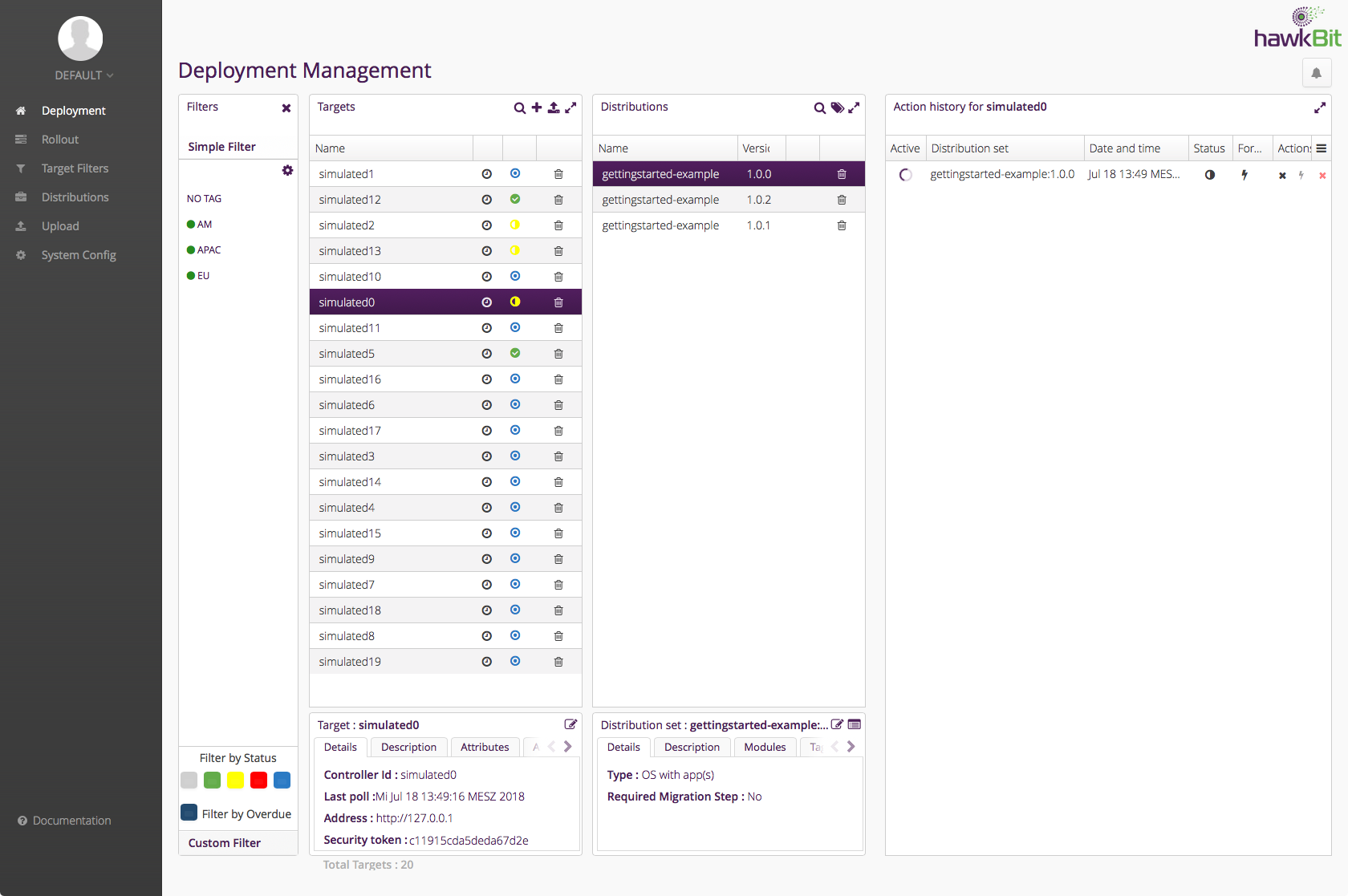 Screenshot of improved UI